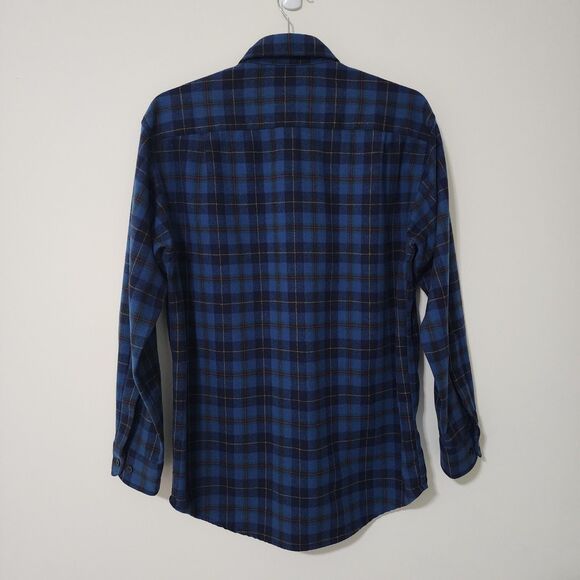 Pendleton Lodge Mens 100% Virgin Wool Plaid Button-Up Shirt Blue Red Yellow Sz M - Picture 2 of 10